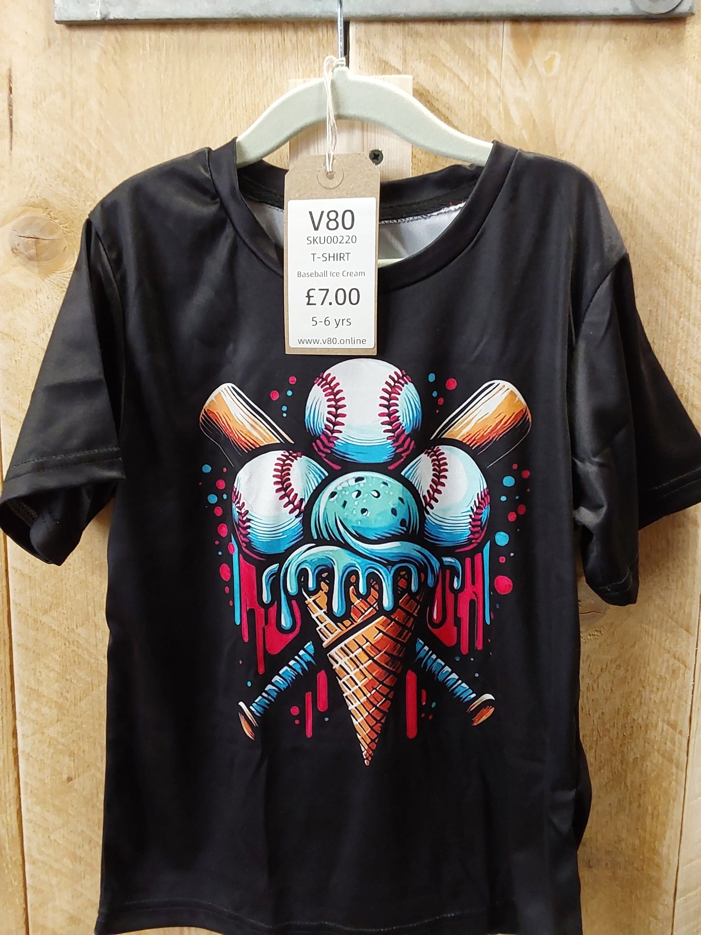 Baseball ice cream kids 5-6 t-shirt