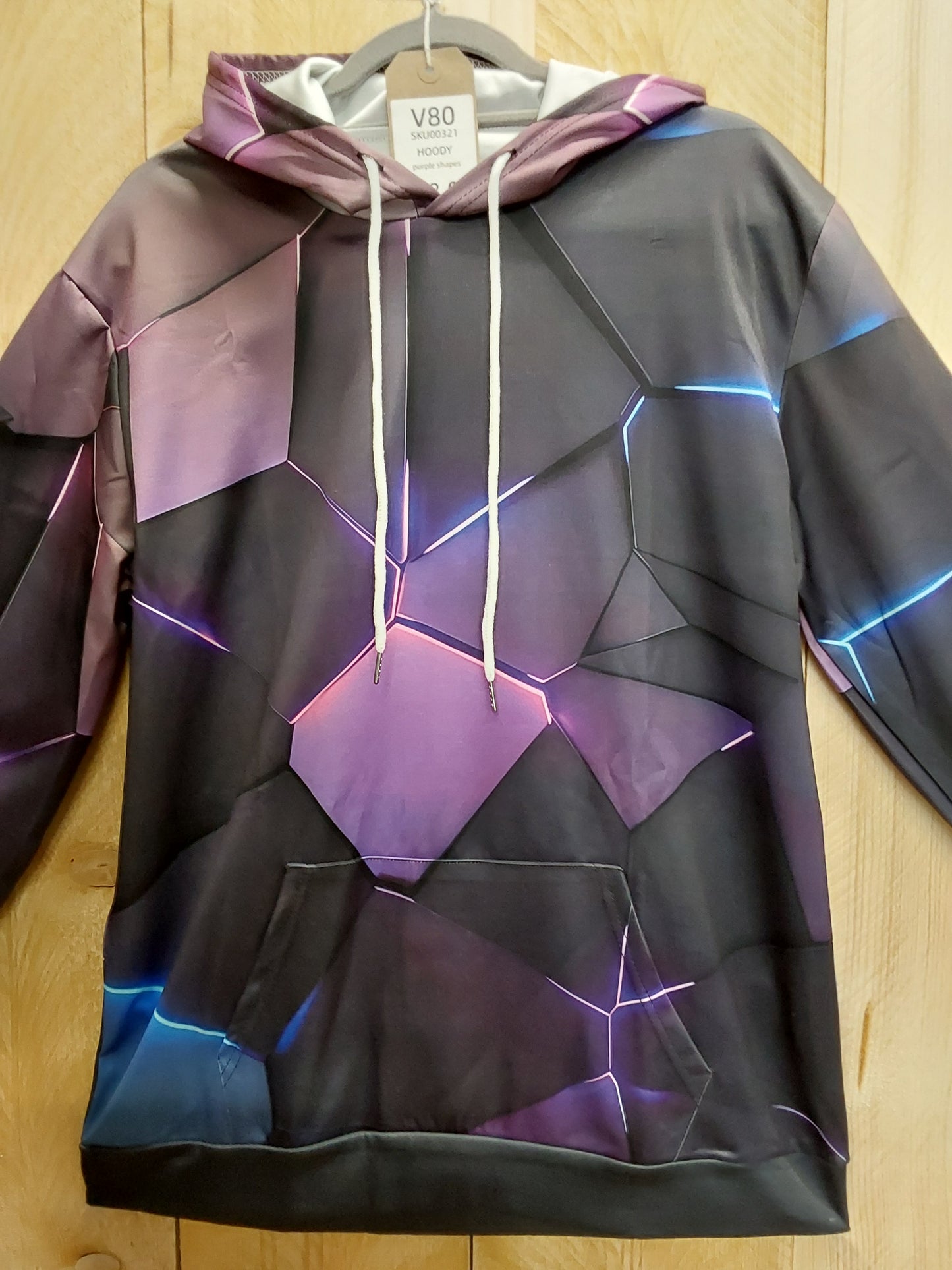 Purple Geometric Hoody (ADULT Size MEDIUM)