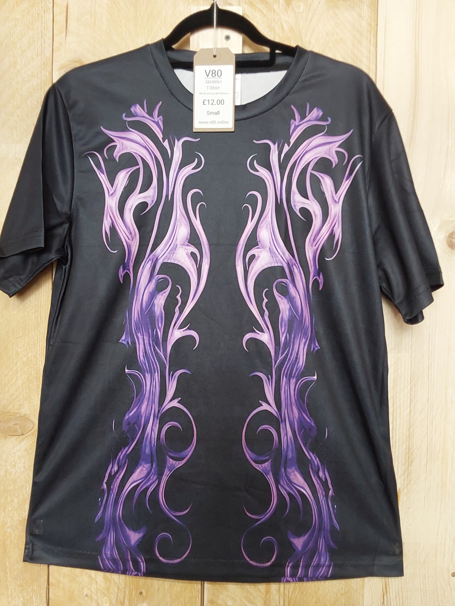 Purple Flames T-Shirt (ADULT Size SMALL)
