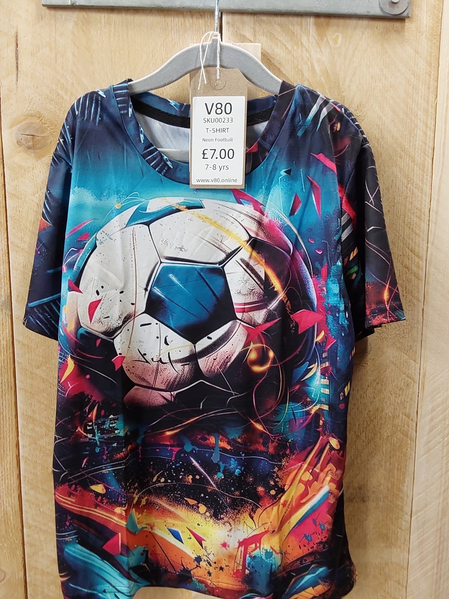 Neon football 7-8 kids t-shirt
