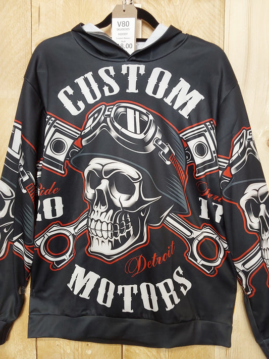 Custom Motors Skull Hoody (ADULT Size SMALL)