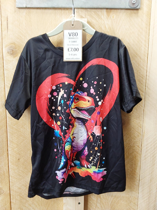 Heart dinosaur 5-6 kids t-shirt