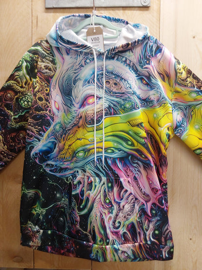 Trippy Wolf Hoody (ADULT Size XL)