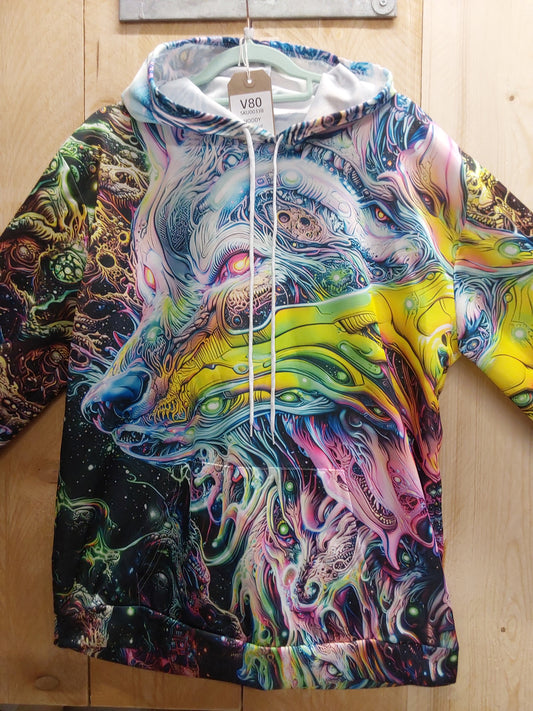 Trippy Wolf Hoody (ADULT Size XL)