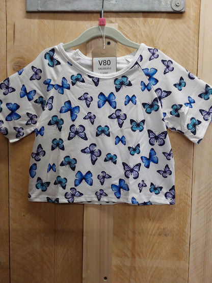 Butterfly Cropped T-Shirt (KIDS Size 9-10 yrs)