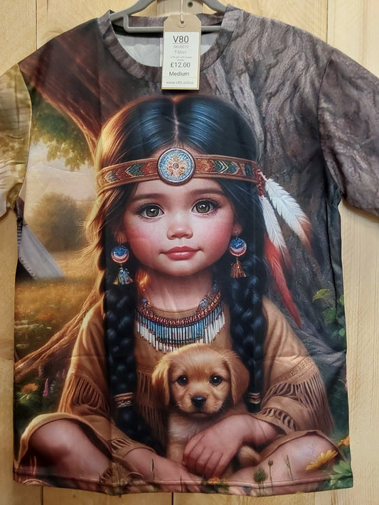 Native American Girl T-Shirt (ADULT Size M)