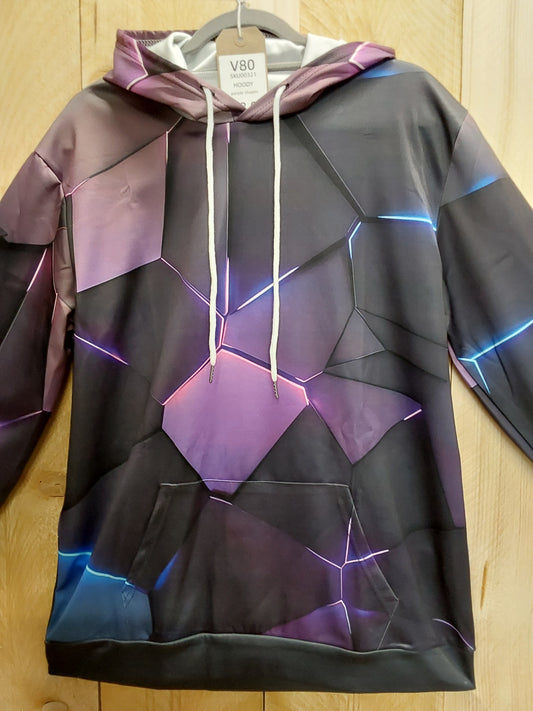 Purple Geometric Hoody (ADULT Size MEDIUM)