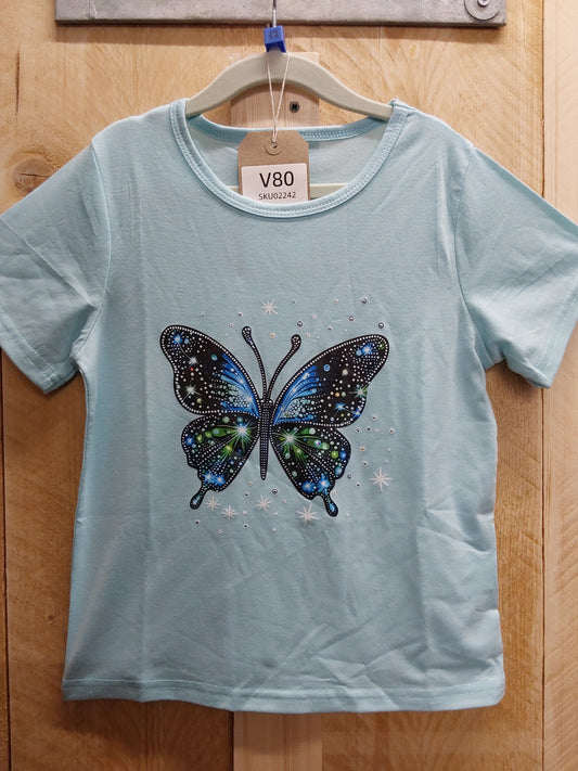 Glitter Butterfly T-Shirt (KIDS Size 3-12yrs)
