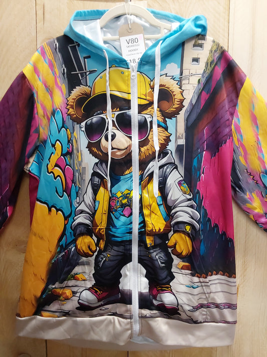 Cool Bear Zip Up Hoody (ADULT Size MEDIUM)