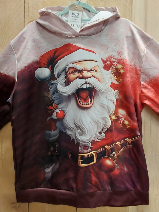 Screaming Santa Hoody (ADULT Size XXL)