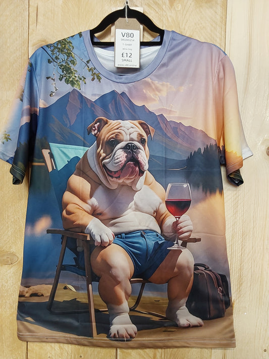 Wine Dog T-Shirt (ADULT Size SMALL)