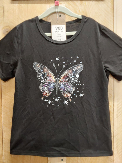 Glitter Butterfly T-Shirt (KIDS Size 3-12yrs)