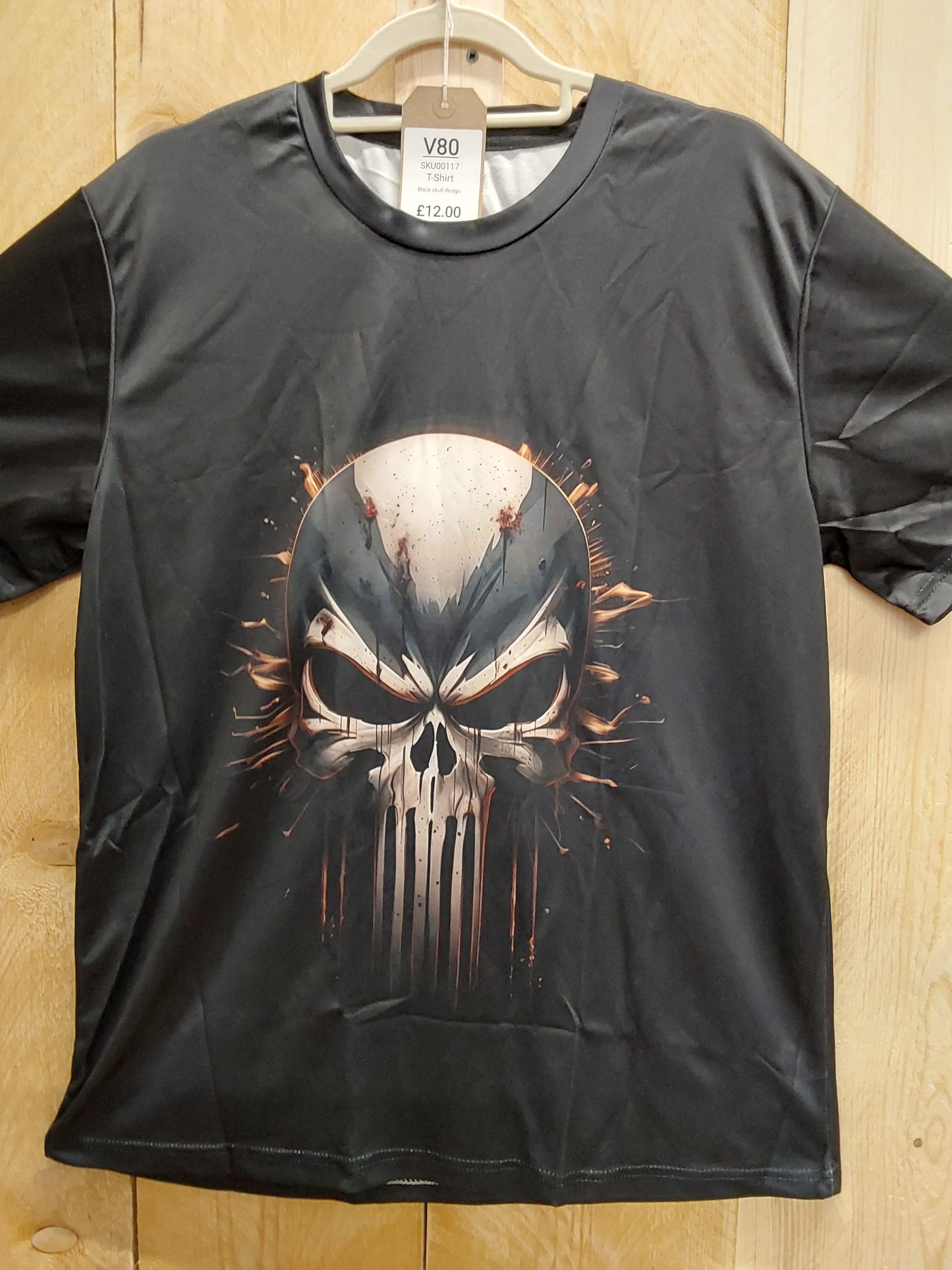 Black Skull Design T-Shirt (ADULT Size LARGE)