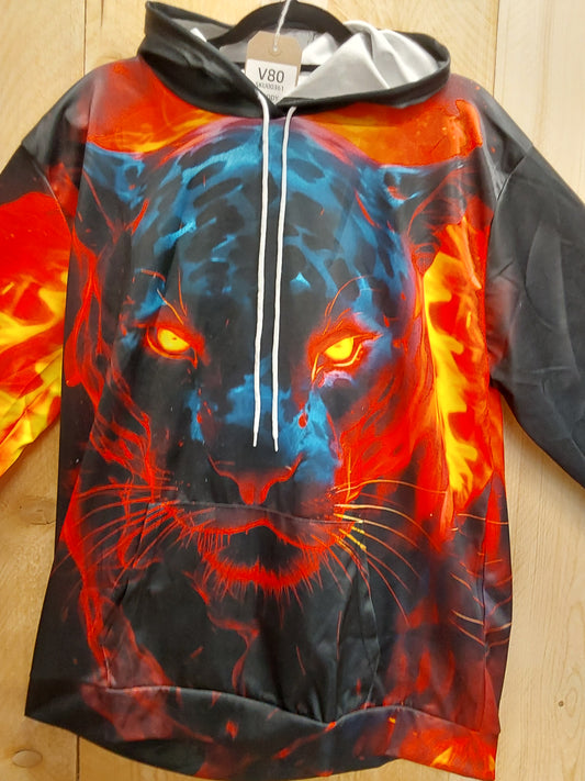 Panther Flames Hoody (ADULT Size XXL)