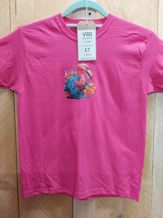 Flamingo Graphic T-Shirt (KIDS Size 7-8yrs)