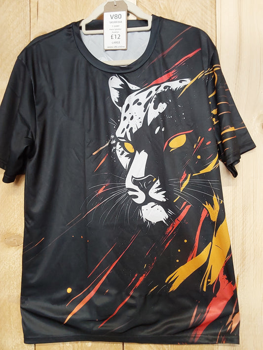 Paint Splatter Panther T-Shirt (ADULT Size L)