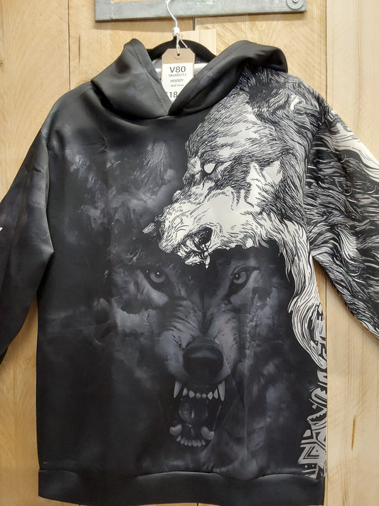 Wolf Face Hoody (ADULT Size SMALL)