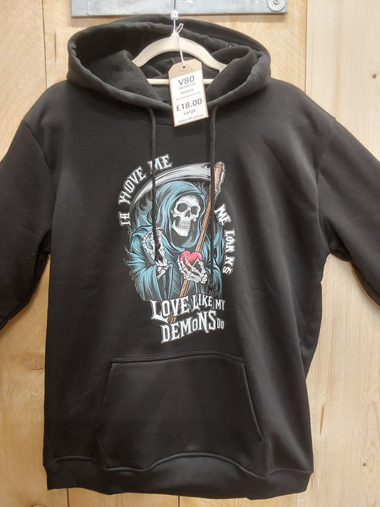 Like My Demons Hoody  (ADULT Size LARGE)