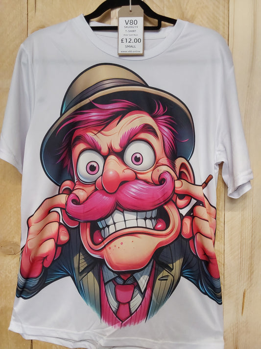 Pink Moustache Man T-Shirt (ADULT Size S)