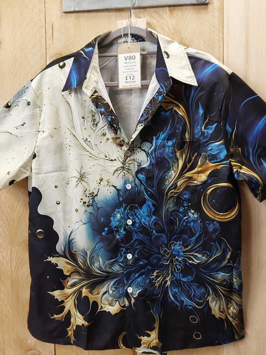 Blue & Gold Floral Shirt