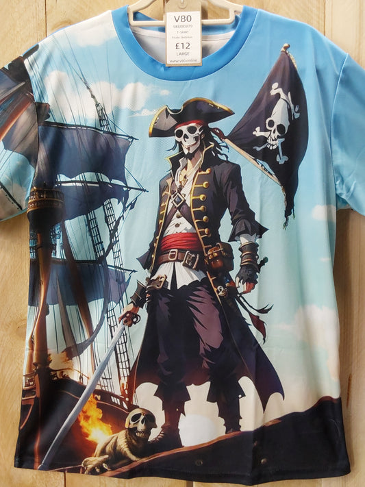 Pirate Skeleton T-Shirt (ADULT Size LARGE)