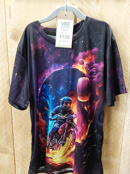 Moon biker 9-10 kids t-shirt