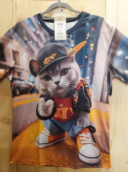 Thug Cat T-Shirt (ADULT Size M)