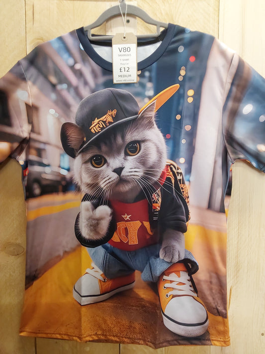Thug Cat T-Shirt (ADULT Size M)